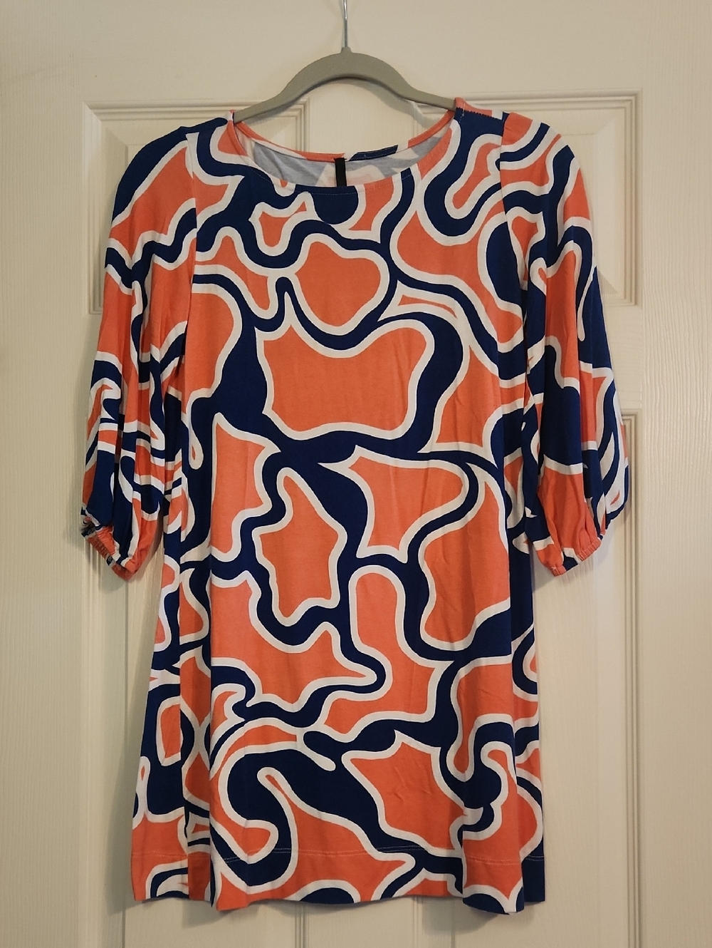 YETTS Navy & Peach Patternes Summer Dress
